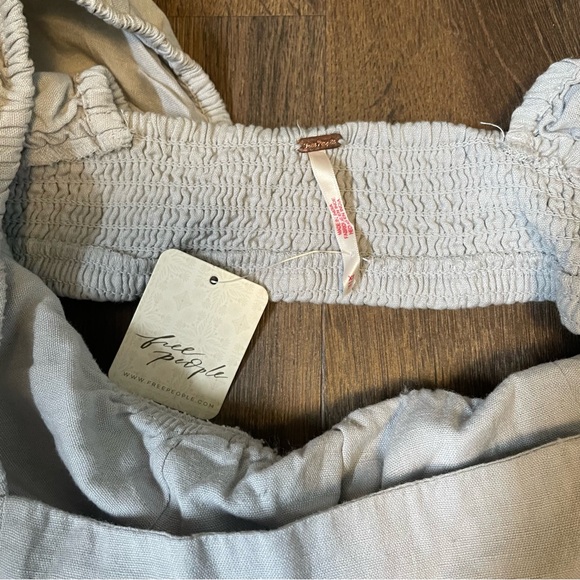 Free People Light Blue Puff Sleeve Mini Dress - Picture 3 of 3